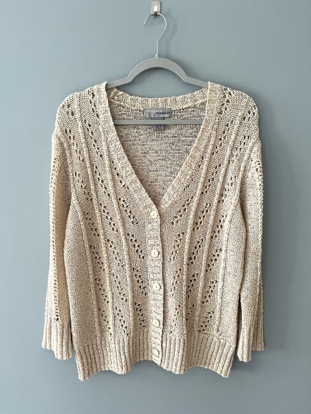 Vintage Designers Originals Studio Sweater Cardigan (Natural) L - Picture 1 of 15